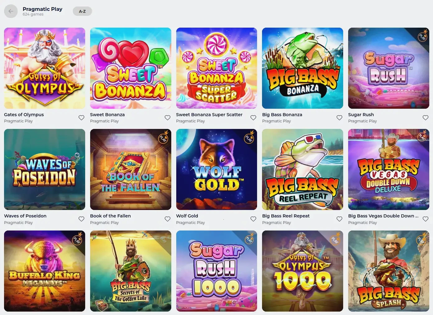 Crowncoins Online Casino Spielauswahl